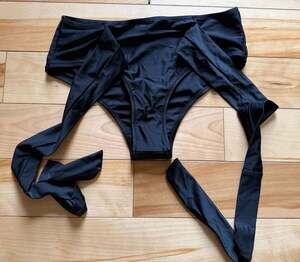 Size L, NWT Cupshe Black Wrap-Tie Bikini Bottom